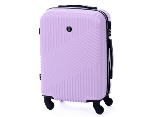 BERTOO Milano Kabinengepäck 56x37x22cm, 38L Helllila ABS-Hartschalenkoffer mit 4 abnehmbaren Spinner-Rollen