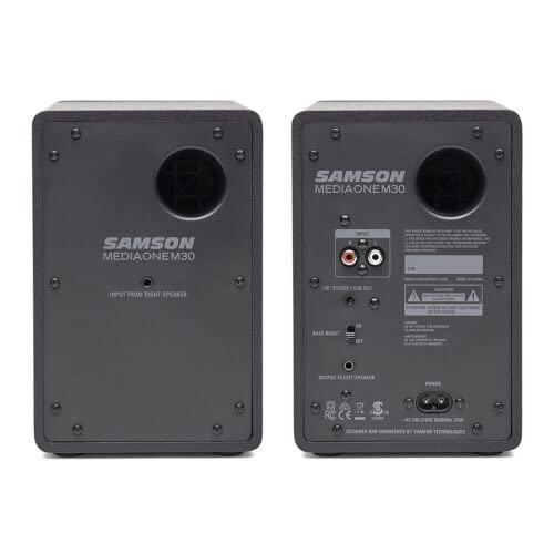 Samson Monitores de estúdio MediaOne M30 de 3 polegadas - par, preto