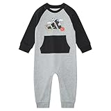 adidas Baby Boys Long Sleeve Color Block French Terry Coverall Medium Grey Heather, 3M
