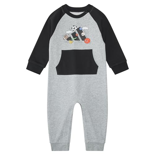adidas baby-boys Long Sleeve Color Block French Terry Coverall