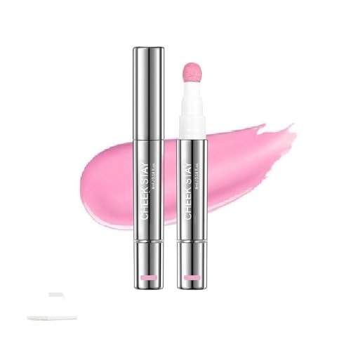 Colorete Líquido, Colorete en Barra - Maquillaje Cremoso para Labios y Mejillas, Tinte de Piel con Brillo, Fórmula Vegana y Ligera para Usar Todo el Día