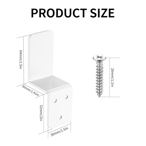 4 STK Tür Barricade Klammern, Z Winkel Halterung, Z Halterung Winkel Metallwinkel, Z Sicherheitstürschloss Halterungen, 2 x 4 Türschloss Klammern Drop-Open Bar für 2 x 4 Lumber, weiß, Z-Form