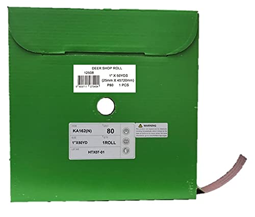 Miniatura 6 de Rollo de lijado de 1" x 50YD, AO, J-wt respaldo de tela de algodón (P80)