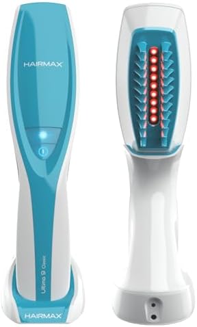 Hairmax Ultima 9 Classic LaserComb -(FDA Cleared) Laser Hair Regrowth Treatment Device for Men & Women - Reverses Thinning Hair Loss - Red Light Therapy to Stimulate Hair Growth - Cordless Design