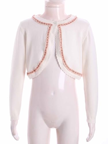 Kids Girls Open Fornt Bolero Shrug Button Closure Long Sleeves Knitted Jacket Cropped Tops Sweater Streetwear2