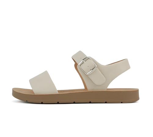 Image of Soda PLENTY ~ Women's Strappy Ankle Wrap Buckle Fashion Flat Sandals
