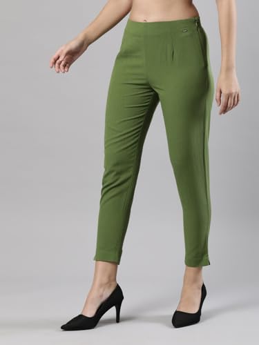 Image of Femmora Comfortable Fit Solid Straight Pant, Breathable Cotton Fabric with Side Zip Button Closure, for Women, Pack of 1