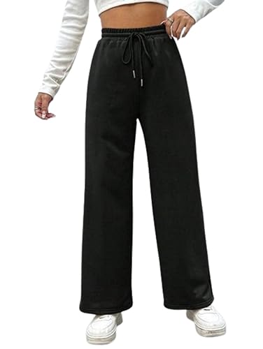Meza Women's and Girls' High-Waist Wide-Leg Sweatpants - Sof...