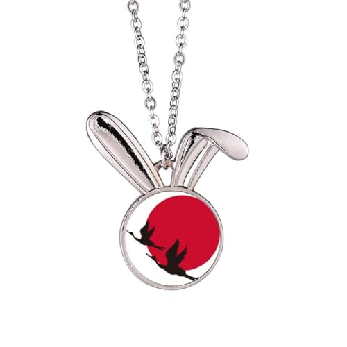 Collier lapin oies volantes rouge et noir : cadeau d'anniversaire