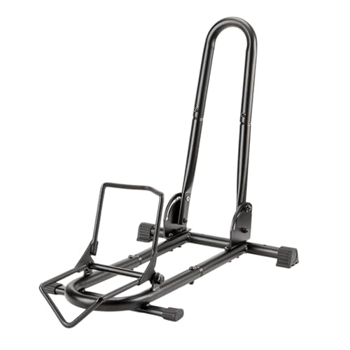 perfk Portabiciclette da pavimento, compatto, indipendente, salvaspazio, portabiciclette pieghevole per la casa