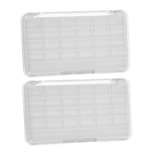 LALADEFIEE 2 pièces Palette Vide pour Fard à Paupières et Blush Compartiments Transparent avec Couvercle Boîte de Rangement Maquillage Portable Multifonction pour DIY à Lèvres et Poudre