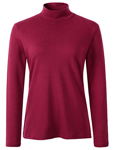 Image of Women's Cotton Mock Turtleneck Long Sleeve Basic Thermal Top