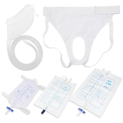 External Condom Catheter for Elderly Men Age 80,Portable Reusable Wearable Silicone Urinals,Secure Comfortable Fit,with 3 Catheters Drainage Bags,Overnight Incontinence Urinal Solution