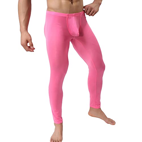 Yufeida Men's Sexy Underwear Bottoms Low Rise Leggings Pants Mesh Long Trousers #TOP1