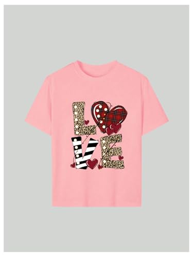Image of RoseSeek Girl's Graphic Tees Short Sleeve Crewneck T Shirts Casual Summer Tops Cute Preppy Clothes