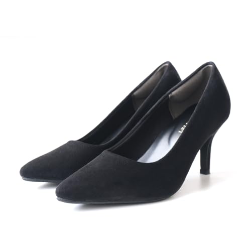 [�A�~�A�~] �����p���v�X 7cm�q�[�� ���n�����q�[���^�C�v �|�C���e�b�h �g�D �p���v�X ���f�B�[�X �ɂ��Ȃ� �����₷�� �y CX1104 (38(24.0cm�`24.5cm), �u���b�N(�X�G�[�h))