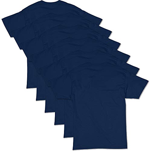 Hanes Men's ComfortSoft Short Sleeve T-Shirt (6 Pack), Navy, 3XL
