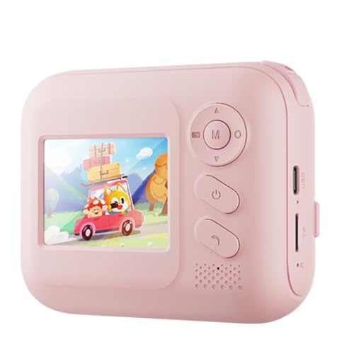 JUCHRZEY 1080p Cámara de impresión instantánea 1300mAh Cámara Digital HD portátil para niños (Rosa)
