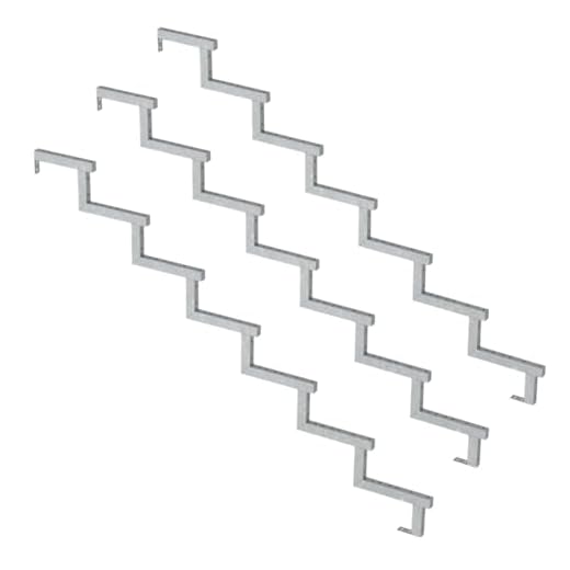 3er Set Stahl Treppenwange 7 Stufen - Option für Setzstufen-Höhe 119cm