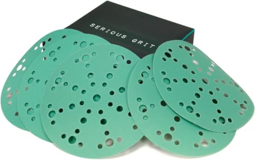 Serious Grit - 6-Inch 49-Hole Sanding Discs - P80-220 Assortment - 50 Pack