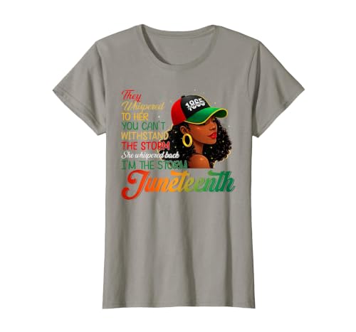 Juneteenth Shirts I'm The Storm Black Women Black History T-Shirt, Women, Slate Grey, Small