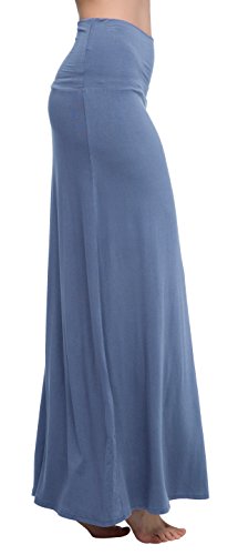 Image of Urban CoCo Women's Stylish Spandex Comfy Fold-Over Flare Long Maxi Skirt