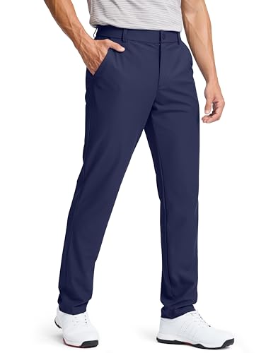 Image of Pudolla Men's Golf Pants 30 inch /32 inch /34 inch Comfy Stretch Dress Work Pants Lightweight Quick Dry Casual Slacks Trousers with Pockets