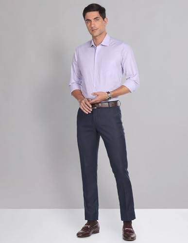 Image of Arvind AD Slim Fit Smart Flex Trousers
