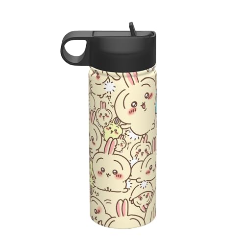 ステンレスカップ ちいかわ うさぎ コーヒーカップ 車用 タンブラー かわいい 大容量 保温 保冷 真空断熱 蓋付き 水筒 ウォーターボトル 取っ手付き 持ち運びやすい スポーツ アウトドア オフィス 家庭用 車用 男女兼用 誕生日プレゼント 500ml