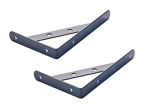 LRBBH 2 PièCes Supports Étagère Triangle Supports de Rayonnage Equerre étagère Muraux à Angle Droit Pour éTagèRes PréSentoirs Supports de CD Durable/Noir/A