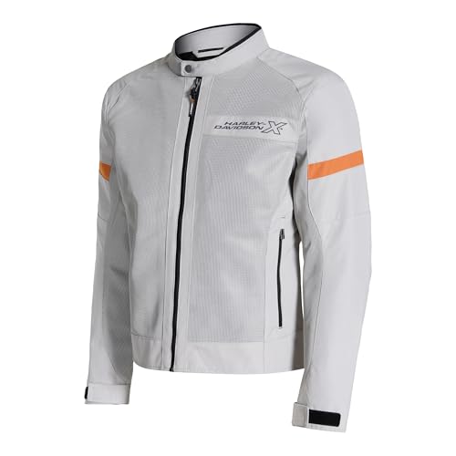 Image of HARLEY-DAVIDSON X UrbanX Edge Riding Jacket for Men | 100% Polyester with Breathable Mesh Lining | Protector Compartments for Elbow, Shoulder & Back | Comfortable & Stylish Motorcycle Jacket