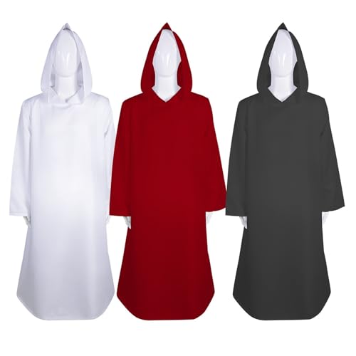 Boys Girls Halloween 𝐂ostume Cloak Cape Witch Hoodie Open Front Plain Cape Holiday Party Trendy (Green, 5-6 Years)4