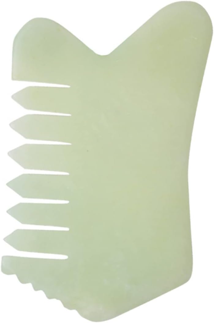 1pc Jade Stone Hair Scalp Massager Comb for Relaxation Lightweight Facial Massage Tool Smooth Surface for Gentle Care Present for Family and Friends