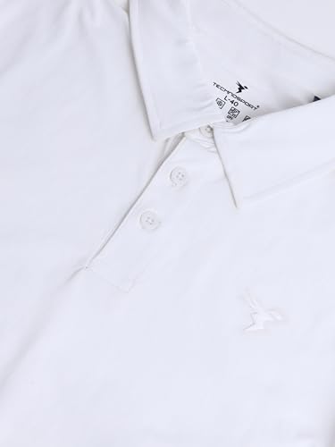 Image of TECHNOSPORT Mens Slim Fit Solid Full Sleeve Cotflex Polo T-Shirt for Regular and Casual Uses