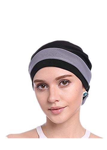 HZUX Fashion Hijabs for Women Muslim Soft Head Headwear India Hat Cancer Chemo Turban Wrap Scarf Cap Black