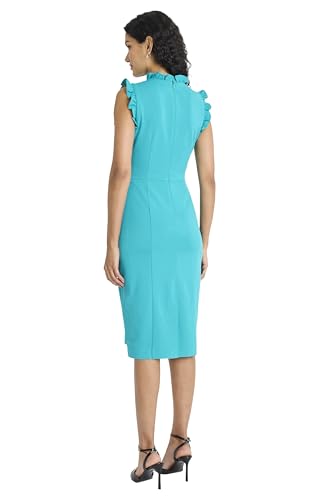 Image of Maggy London Womens Ruffle Neck and Armhole Sheath Dress