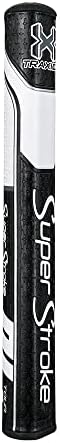 SuperStroke Traxion Tour Golf Putter Grip, Black/White (Tour 1.0) | Advanced Surface Texture that Improves Feedback and Tack | Minimize Grip Pressure with a Unique Parallel Design