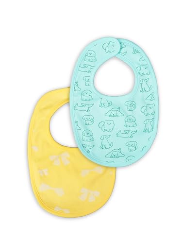 Image of Kidbea Organic Cotton Baby Bib, Adjustable Snap Closure Soft Absorbent Feeding Bibs Apron for Newborns & Infants Child With Cute Prints | Reusable Baby Essential