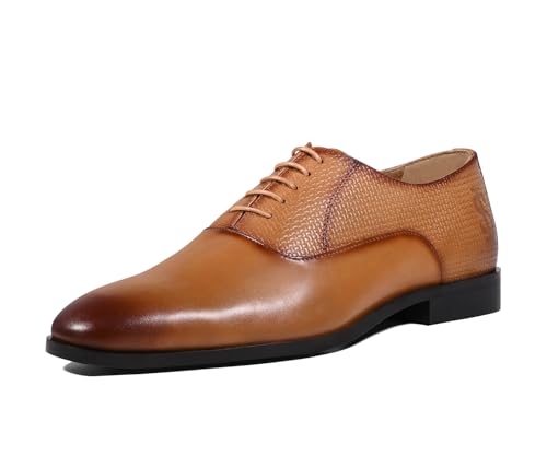 Image of LOUIS STITCH Men's Italian Crust Leather Derby Shoes| Formal Lace-Up Shoes for Men | Perfect for Business, Formal & Parties | LSVX-EUPLDY