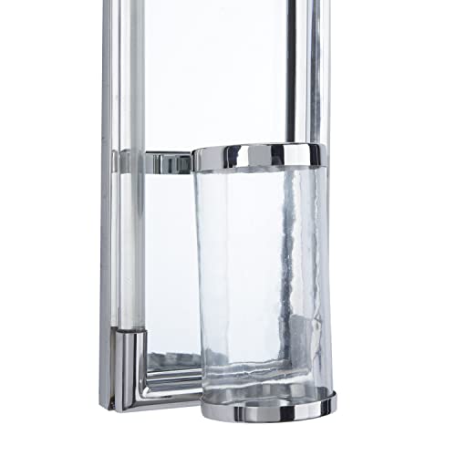 Deco 79 Contemporary Stainless Steel Rectangle Wall Sconce, 9" X 6" X 20", Silver #TOP3