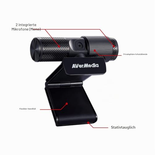 AVerMedia Live Streamer Webcam, Privacy Closure, FHD 10...