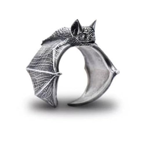 Anneau de chauve-souris noire pour votre look d'Halloween et vos soirées gothiques