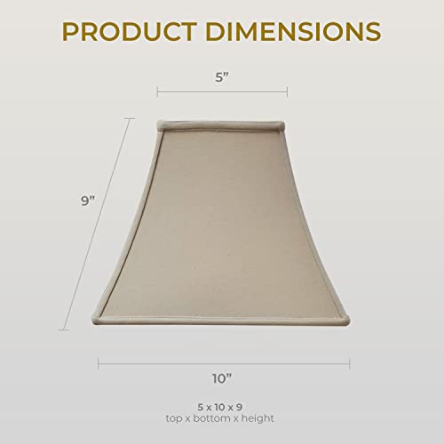 Image of Royal Designs, Inc. Regal Square Bell Lamp Shade, 5 x 10 x 9, Linen Beige (BSO-715-10LNBG)