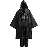 SINSEN Disfraz de Jedi para niños Obi Wan Kenobi, disfraz con capucha para niños, disfraz completo con cinturón, disfraz de Halloween