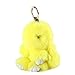 YISEVEN Lapin Porte-clé Peluche Chaîne de Fourrure Jouet Doux Mignon Moelleux Animaux Poupée Pompom Fille Petit Cadeau Femme Bourse Ornament Sac Charme Voiture Pendentif de Pâques - Jaune