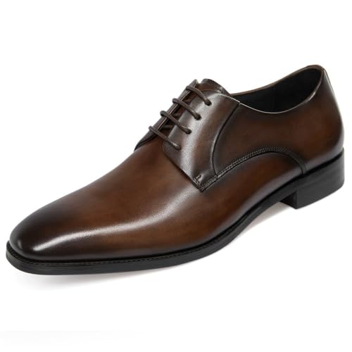 Image of GIFENNSE Men's Dress Shoes Oxford Lace-Up Leather Formal