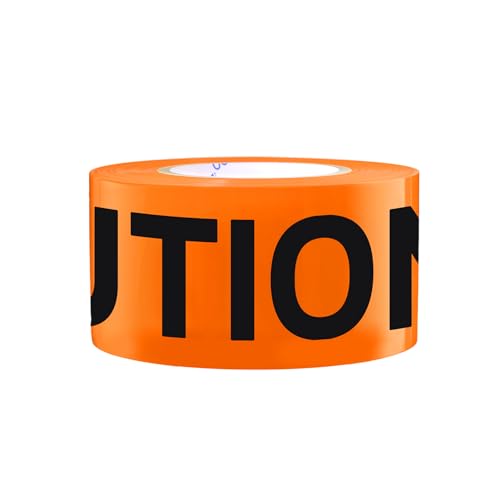 TopSoon Non-Adhesive Orange Caution Tape 3-Inch by 1000-Feet Do Not Enter Tape Roll, Highly Visible Barricade Tape Premium Weatherproof Safety Barrier Tape