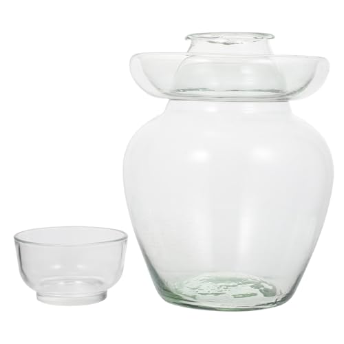 GARVALON Barattolo in Vetro per Sottaceti 5 Kg Contenitore per Alimenti Sigillato Trasparente Vaso per Fermentazione Domestica con Chiusura Tradizionale Bocca Rialzata e Margine