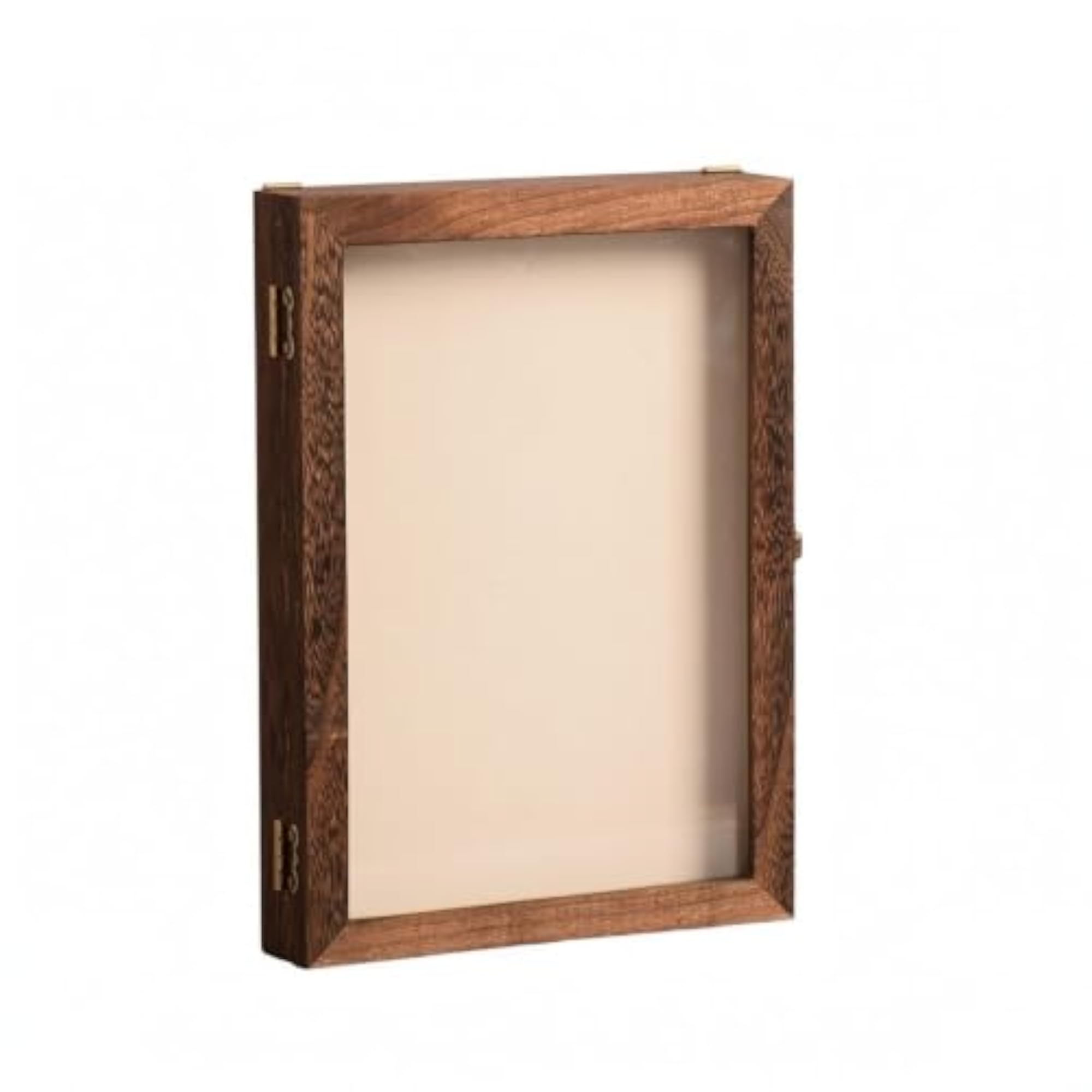 Transparent Wooden Display Case with Hinged Door