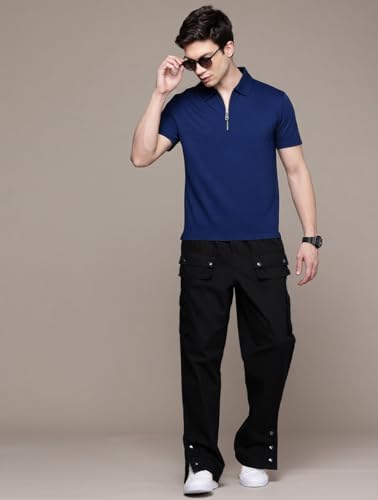 Image of Preneum Men's Polo T‑Shirt | Comfortable Rich Polycotton, Band Collar, Regular Fit | Stylish & Premium All Day Wear (Available in Plus Sizes)